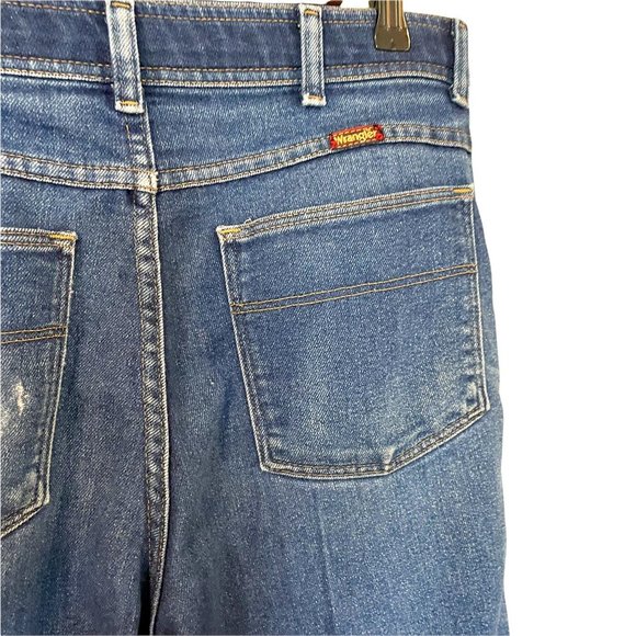 Wrangler Mens Classic Straight Jeans Blue Whiskered Pockets Denim 34 x 30 - Picture 4 of 11
